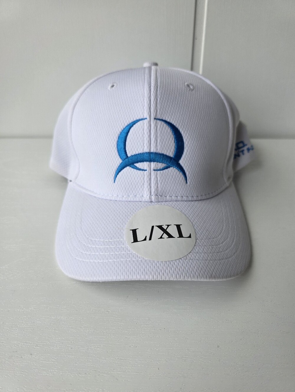 Cinch Flexfit White Blue Embroidered Baseball Cap L/XL NEW